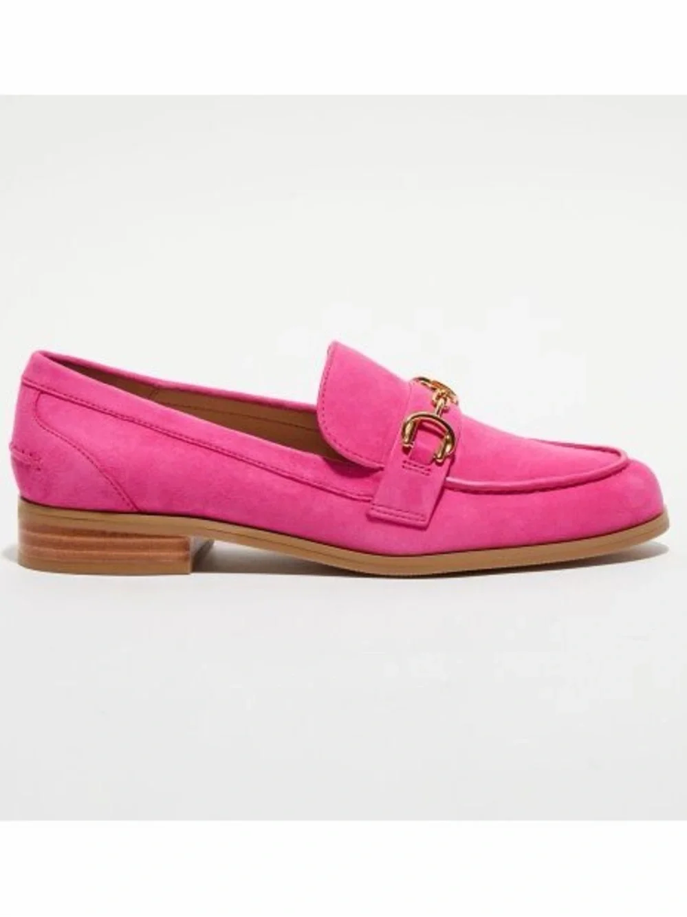 NWT STUART WEITZMAN Owen Buckle Loafer in Peonia Hot Pink Size 7 - Picture 3 of 12
